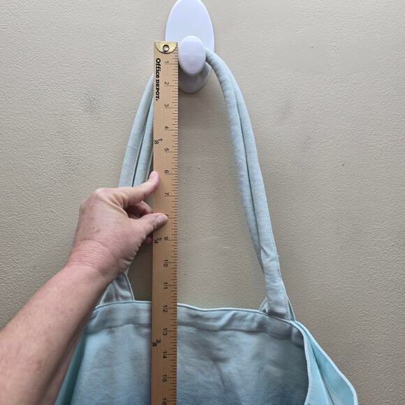 Athleta Ombre Canvas Tote Gym Beach Shopping Open Bag Sports Blue Overnight - Picture 7 of 7